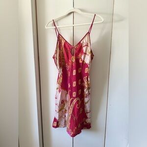 Vintage Y2K 2000s silk slip mini dress / chemise / nightie / neglige pajama